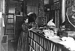 Salle des matrices de la Berliner Gram-o-phone, Montréal 1910